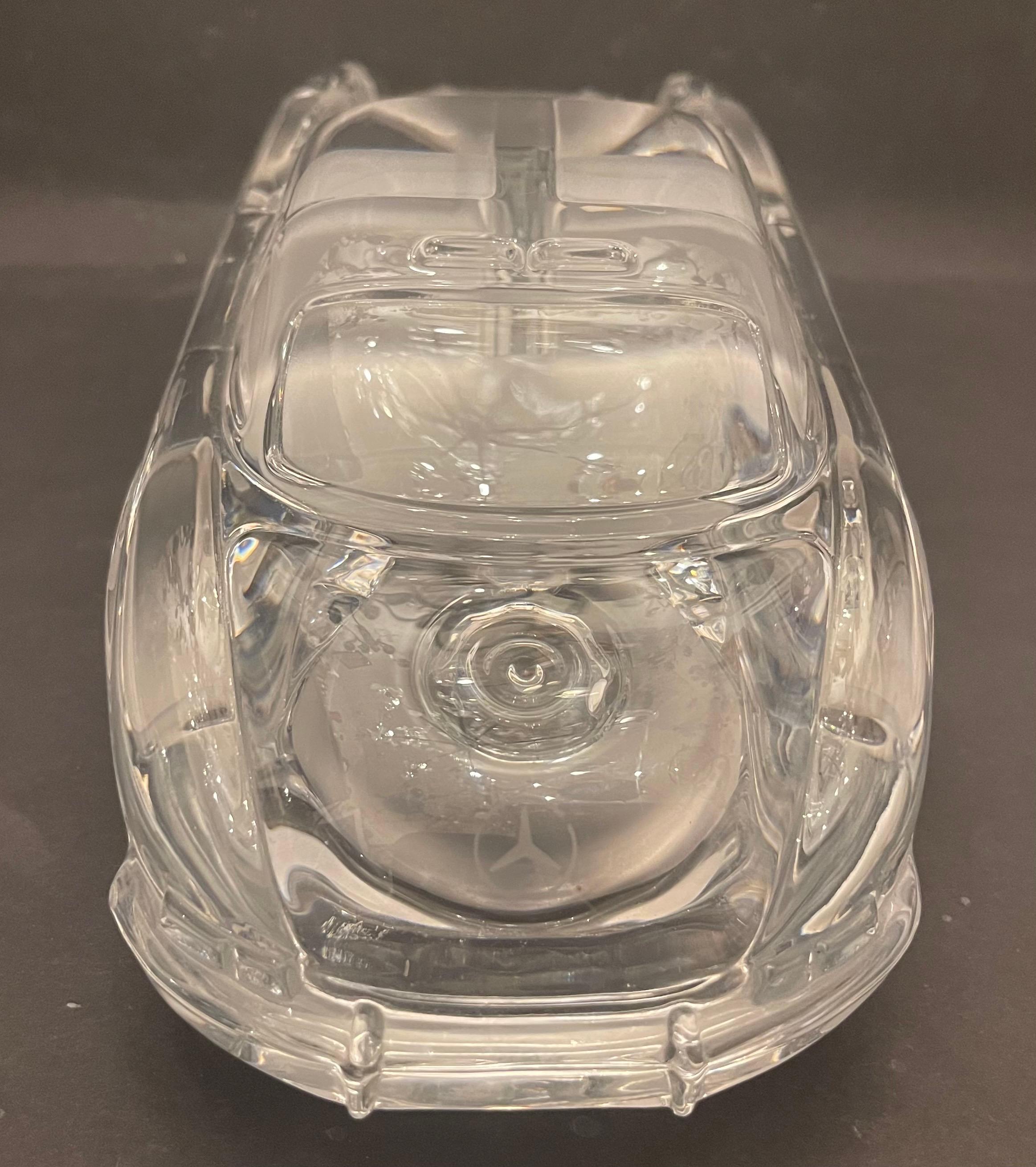 Fine Daum Mercedes Benz 300 SL Gullwing Vintage Art Glass Signed Car Sculpture In Good Condition In Roslyn, NY