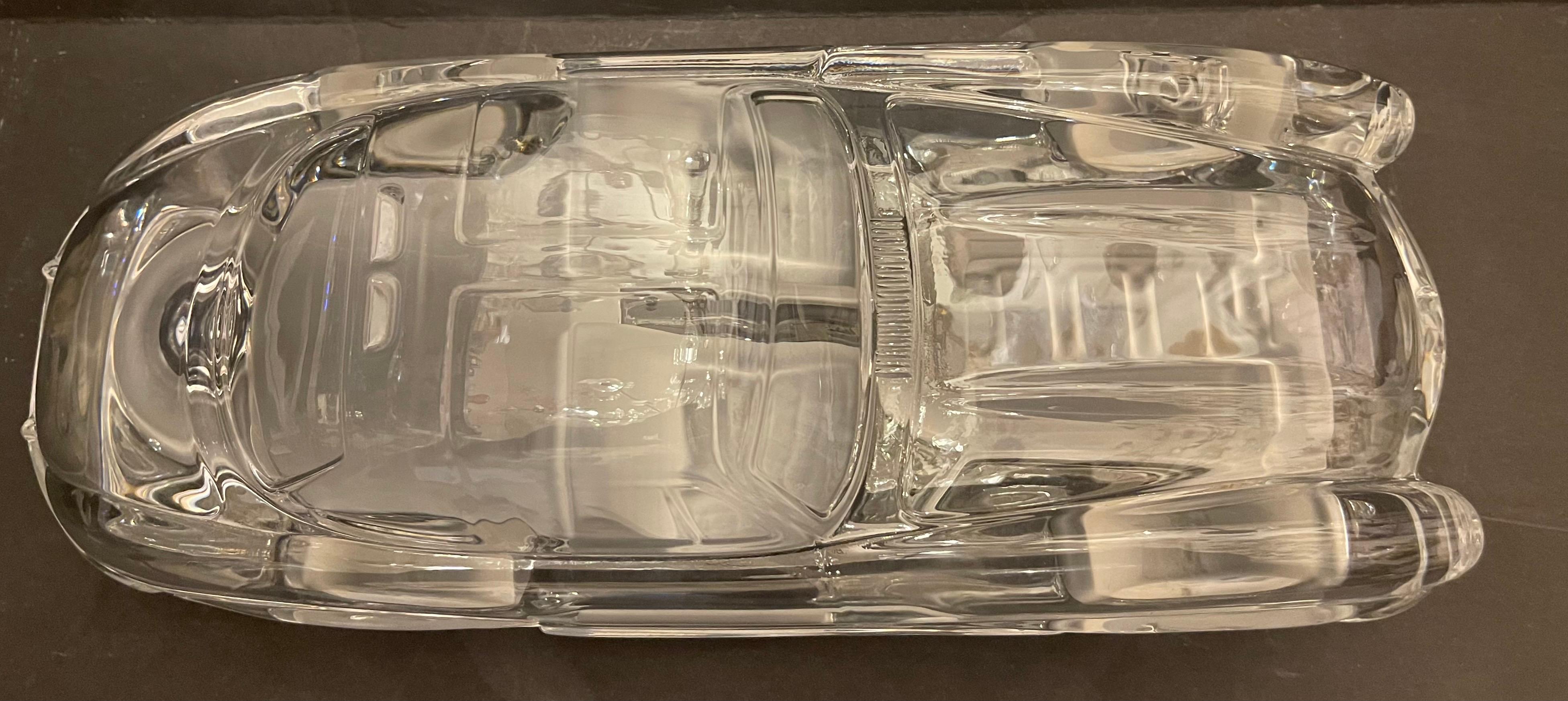 Crystal Fine Daum Mercedes Benz 300 SL Gullwing Vintage Art Glass Signed Car Sculpture