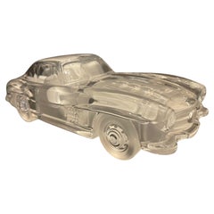 Sculpture de voiture vintage signée Daum Mercedes Benz 300 SL Gullwing