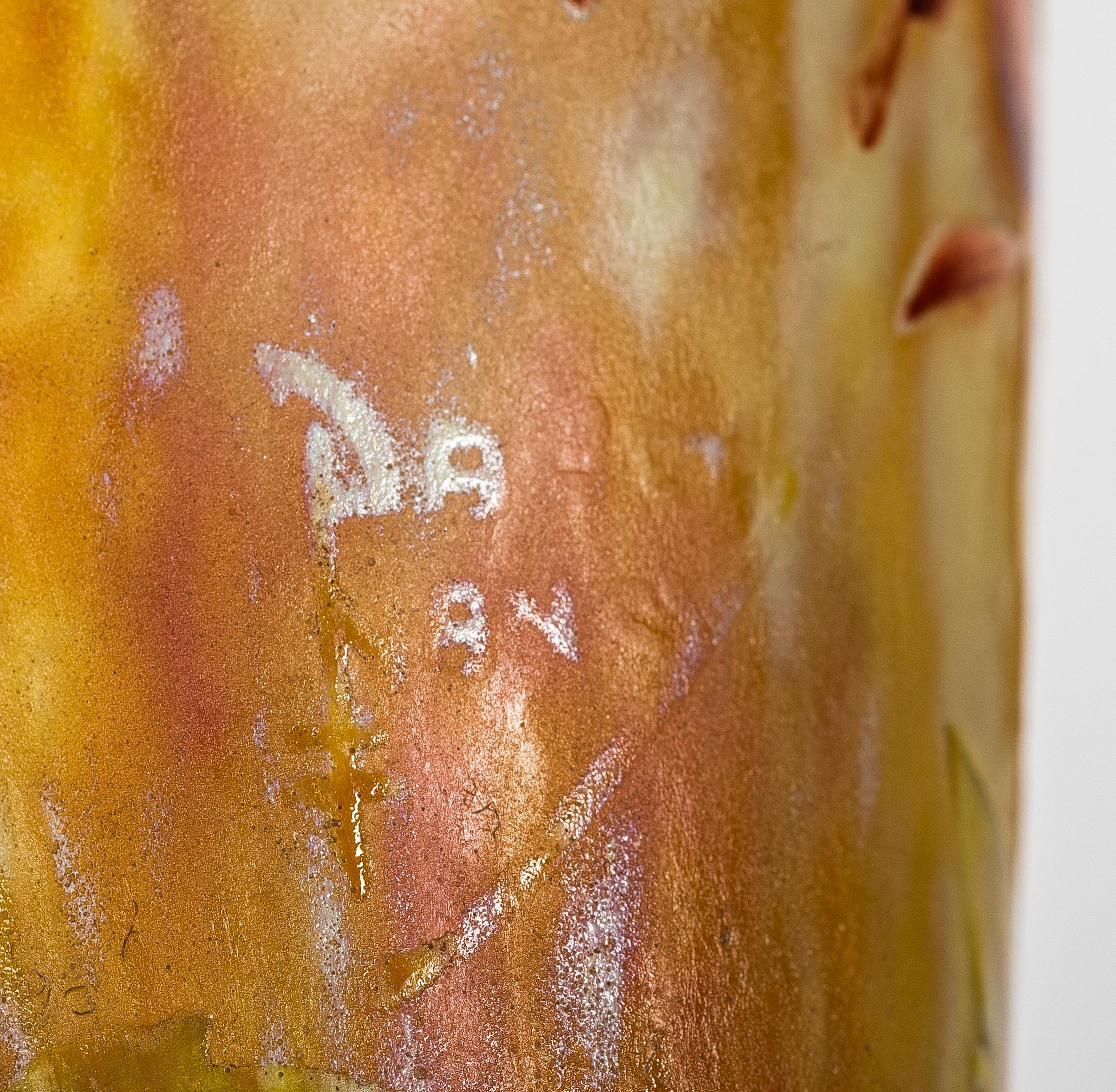 Début du 20ème siècle Vase en verre émaillé et camée de Daum Nancy en vente