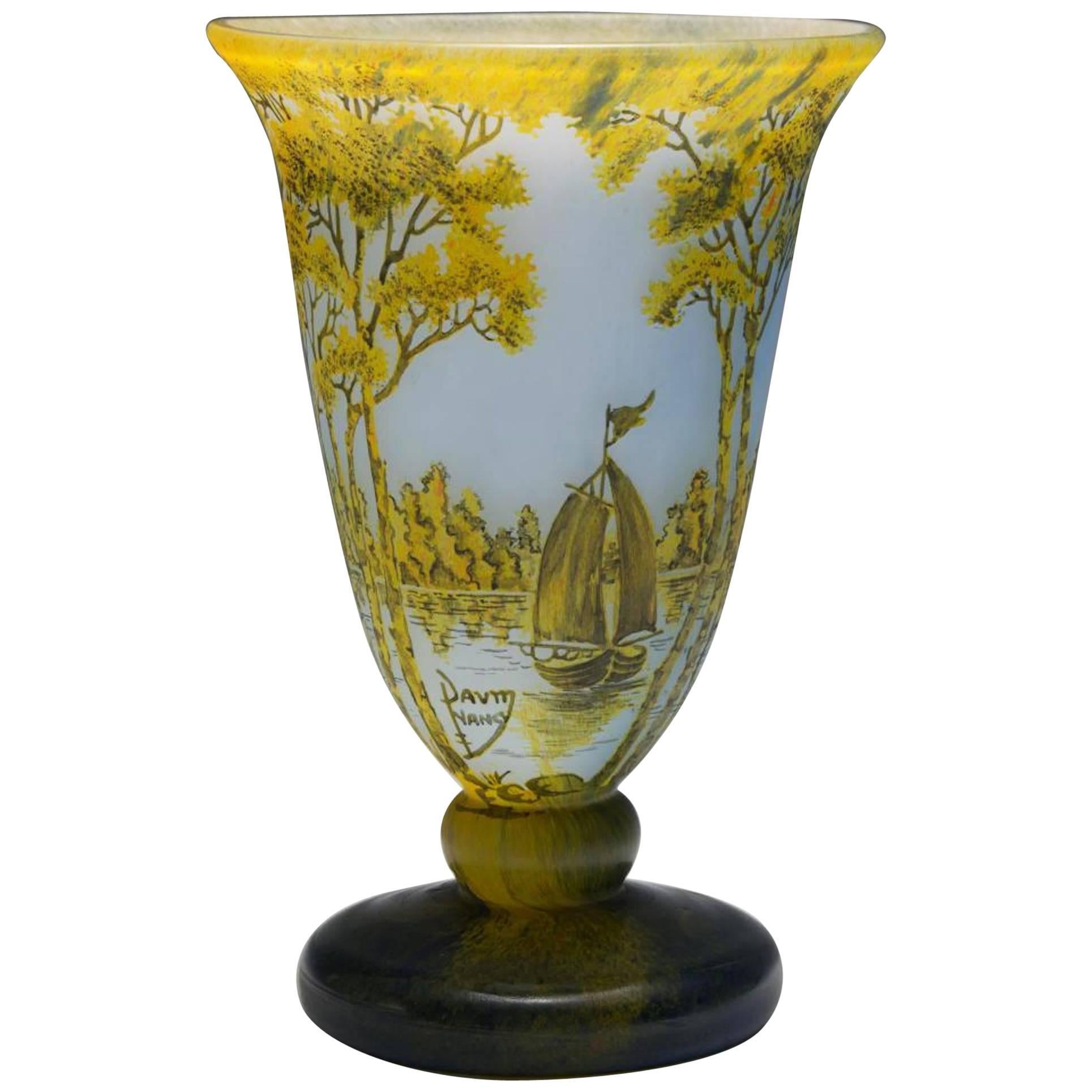 Fine Daum Nancy Footed Vase For Sale