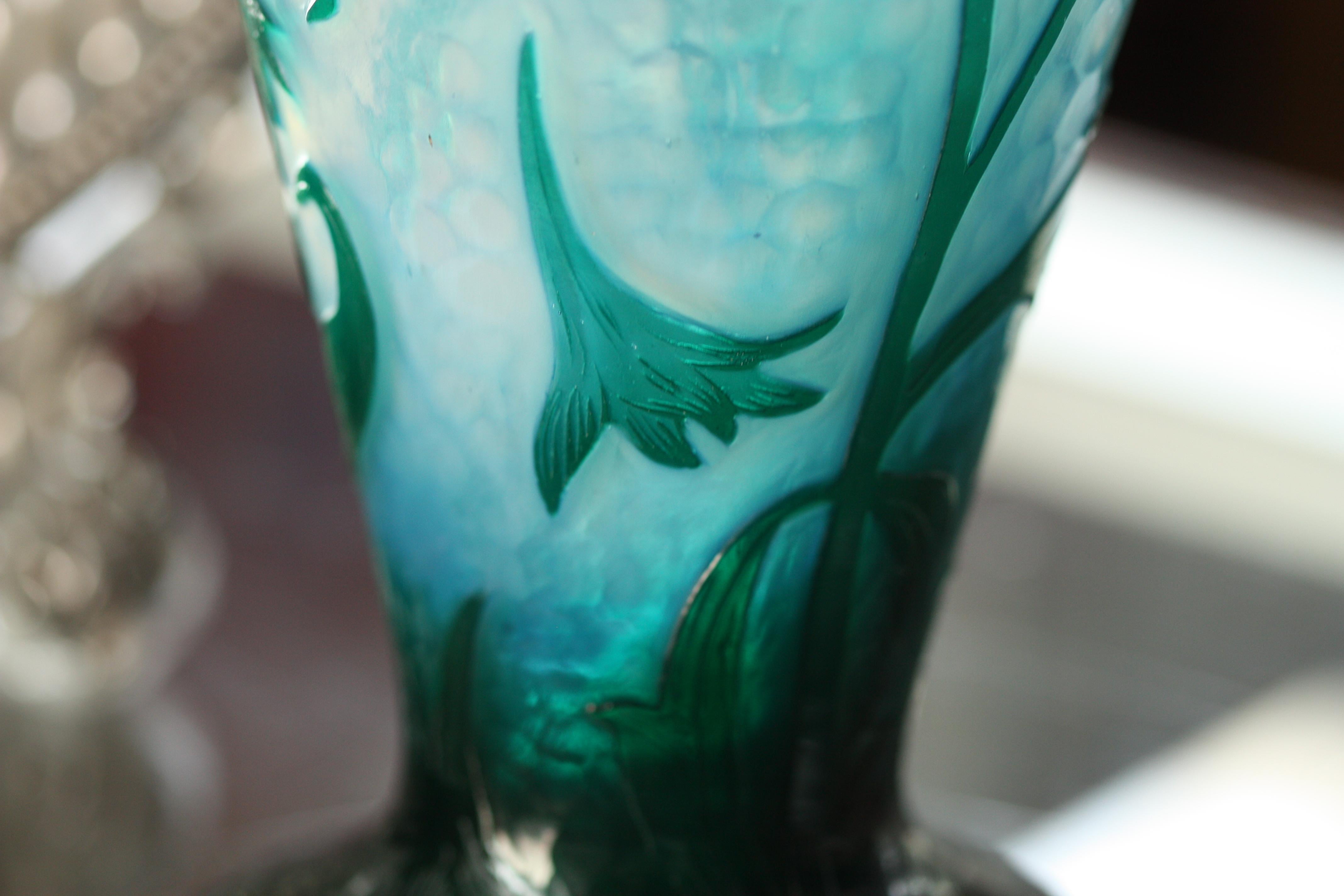 Fine Daum Nancy Martele Cameo Glass Two-Handled Vase, from the Pinhas Collection For Sale 6