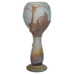 Daum Nancy Mold-Blown Cameo 'Colasanthe' Daum Glass Vase