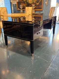 Fine De Coene Freres Piano Black Lacquered Desk