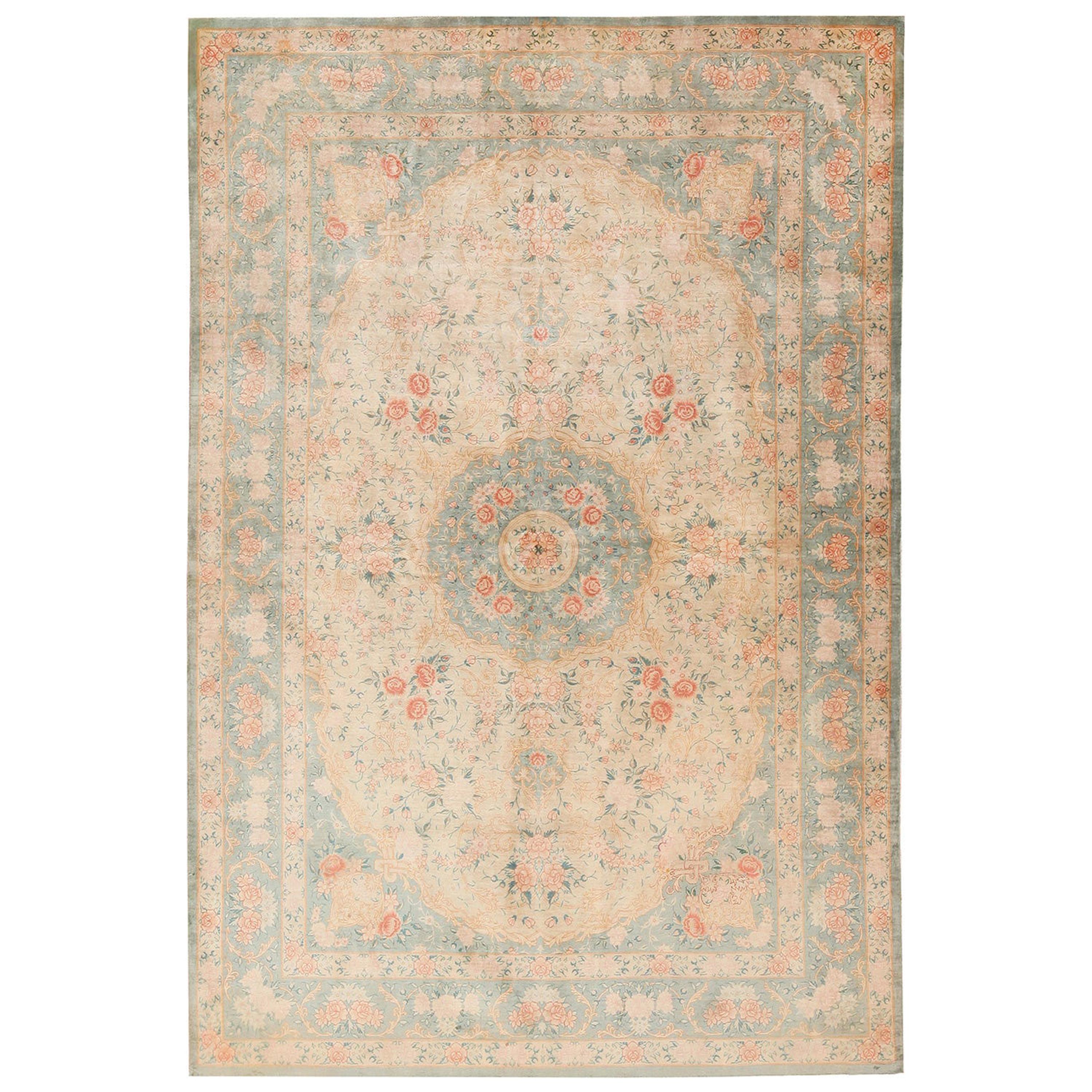 Persischer Qum-Teppich aus Seide im Vintage-Stil. 4 ft 4 in x 6 ft 6 in  im Angebot