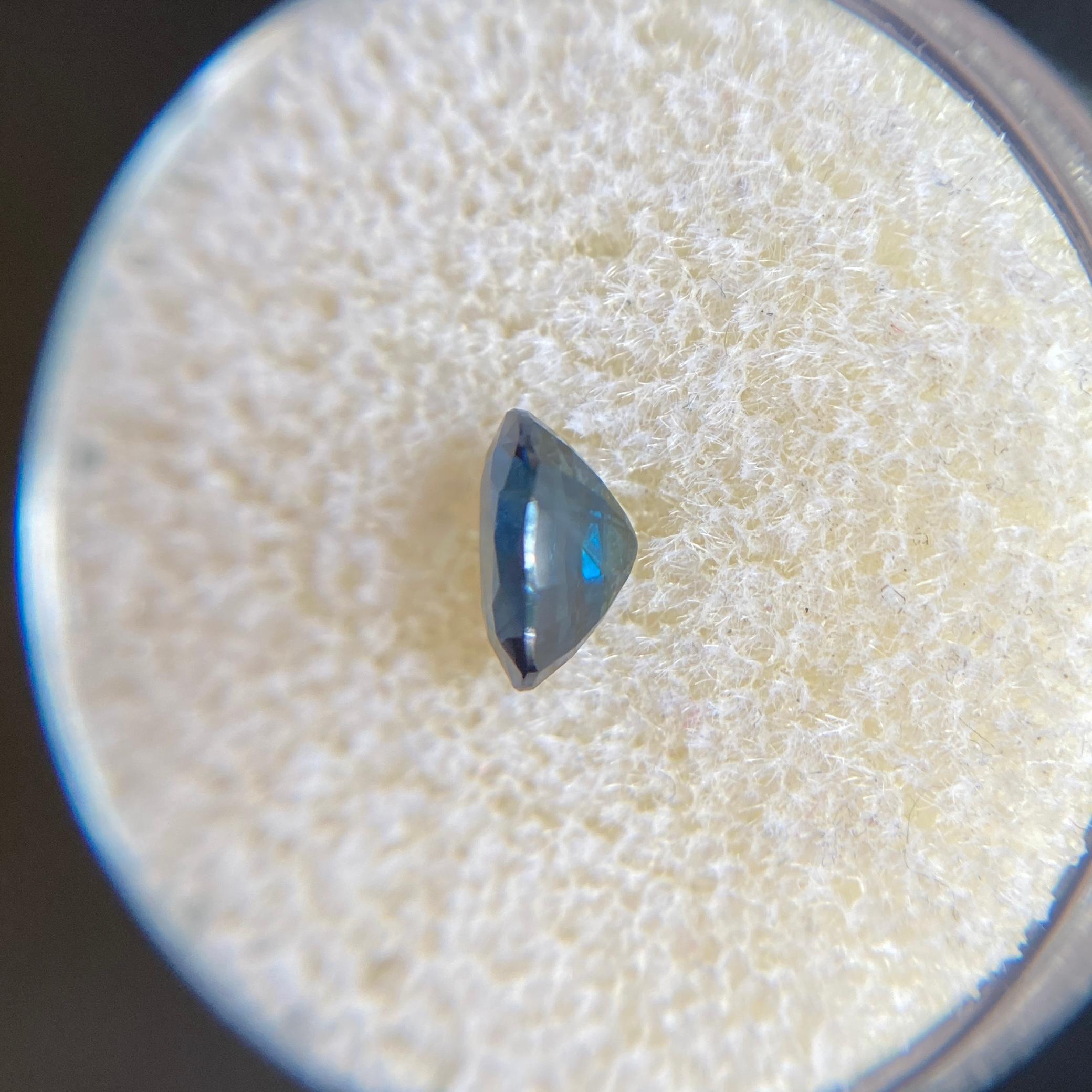 Fine Deep Blue Australian Sapphire 0.87ct Oval Cut Loose Rare Gem 1