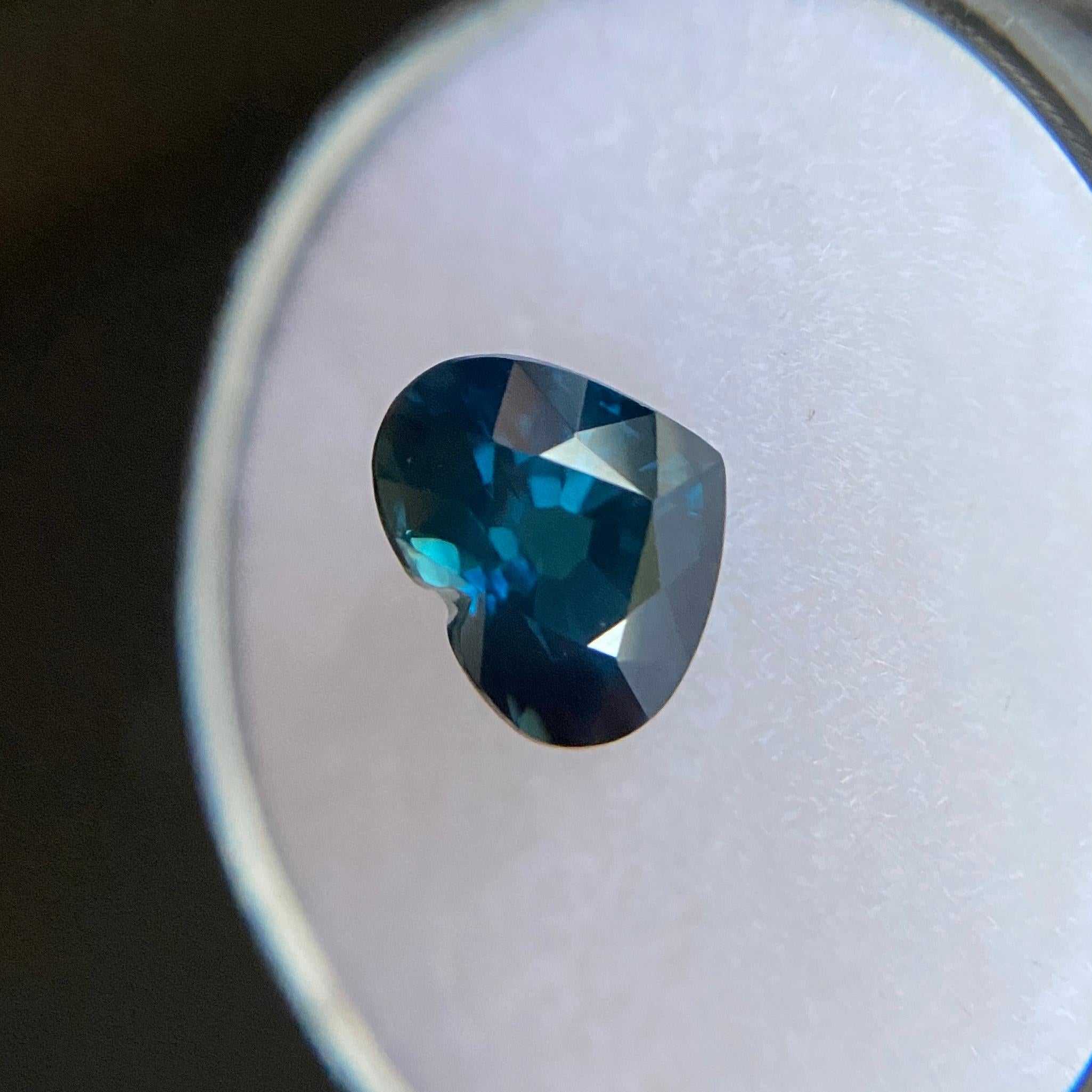 Fine Deep Blue Australian Sapphire 2.31ct Heart Cut Rare Loose Gem For Sale 1