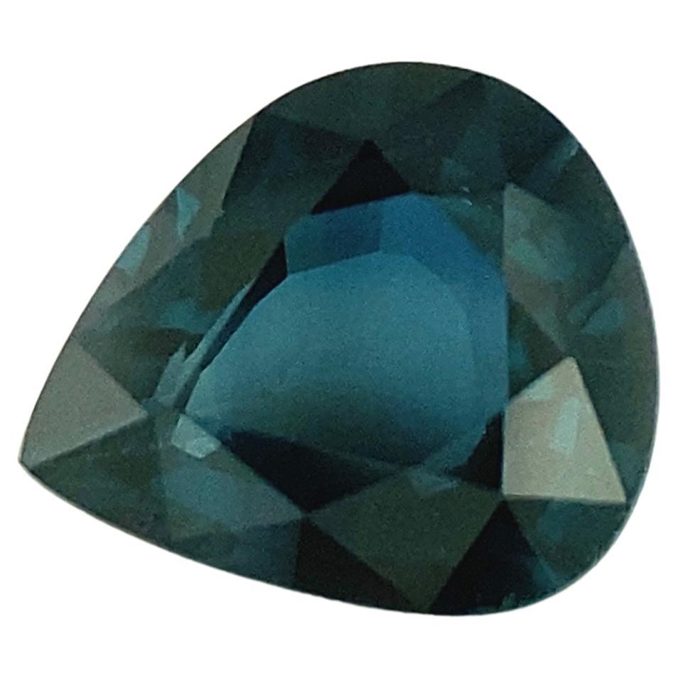 FINE Deep Blue Sapphire 1.02ct Pear Teardrop Cut RARE Loose Gemstone 7x6mm For Sale