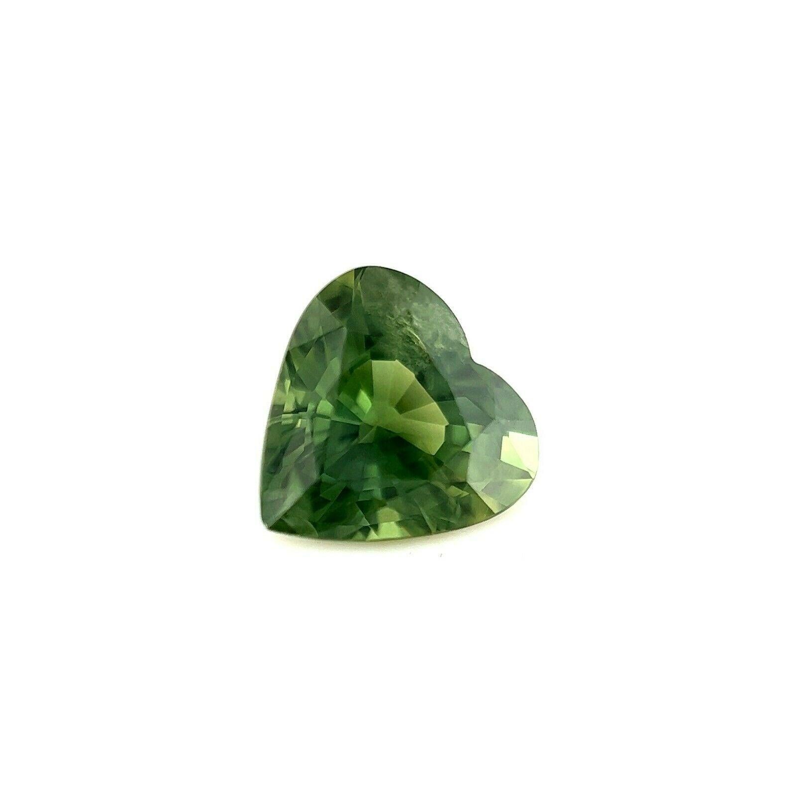 Fine Deep Green Colour Sapphire 1.26ct Heart Cut Rare Loose Gemstone 6.7x6.6mm

Natural Green Sapphire Heart Cut Gem.
1.26 Carat with a beautiful and unique green colour. Very rare and stunning to see. Has excellent clarity, a very clean stone. Also