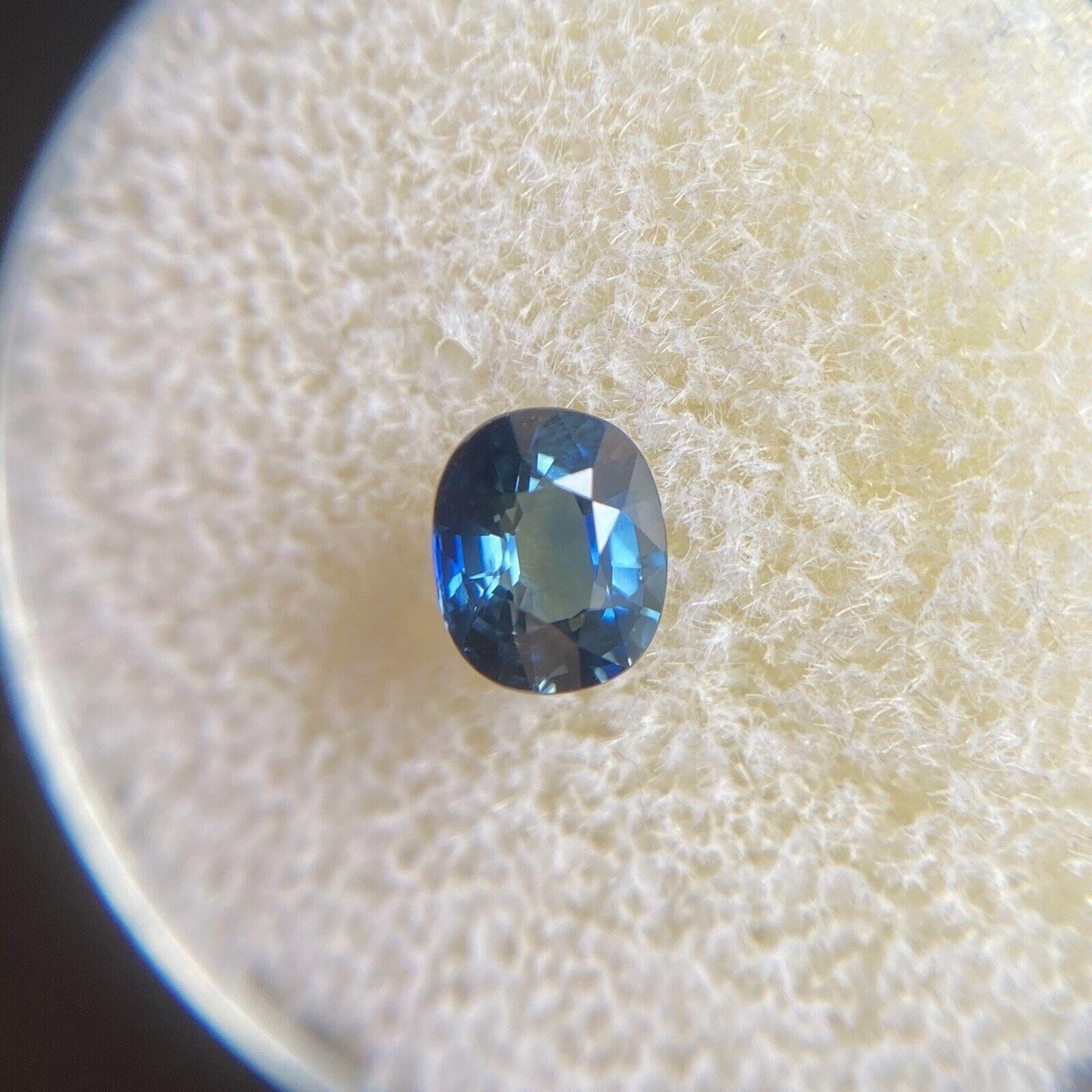 Fine Deep Royal Blue Australia Sapphire 0.77ct Oval Cut Rare Loose Gem In New Condition For Sale In Birmingham, GB