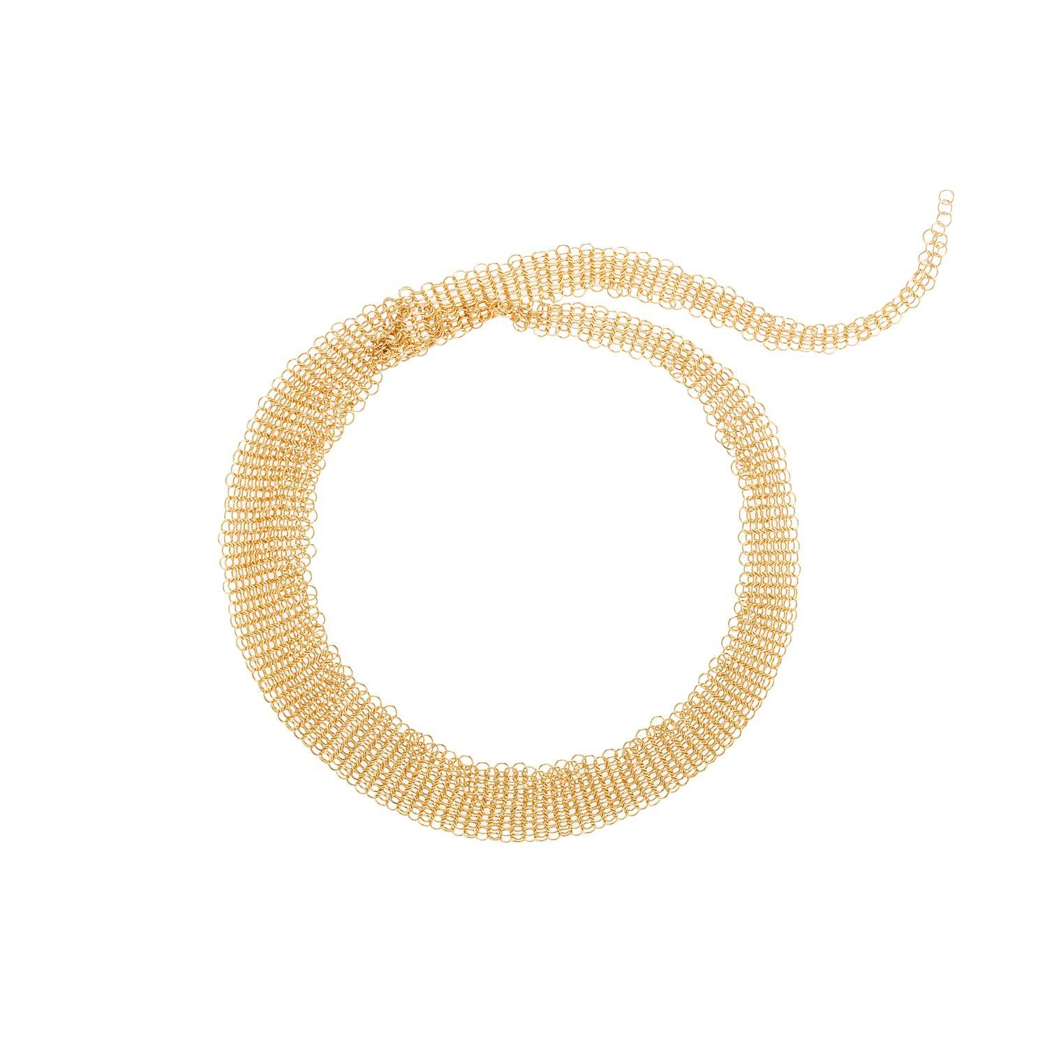 Women's or Men's Fine Delicate Gold Vermeil Chainmaille Mesh Drape Bracelet w/ Graduated Detail