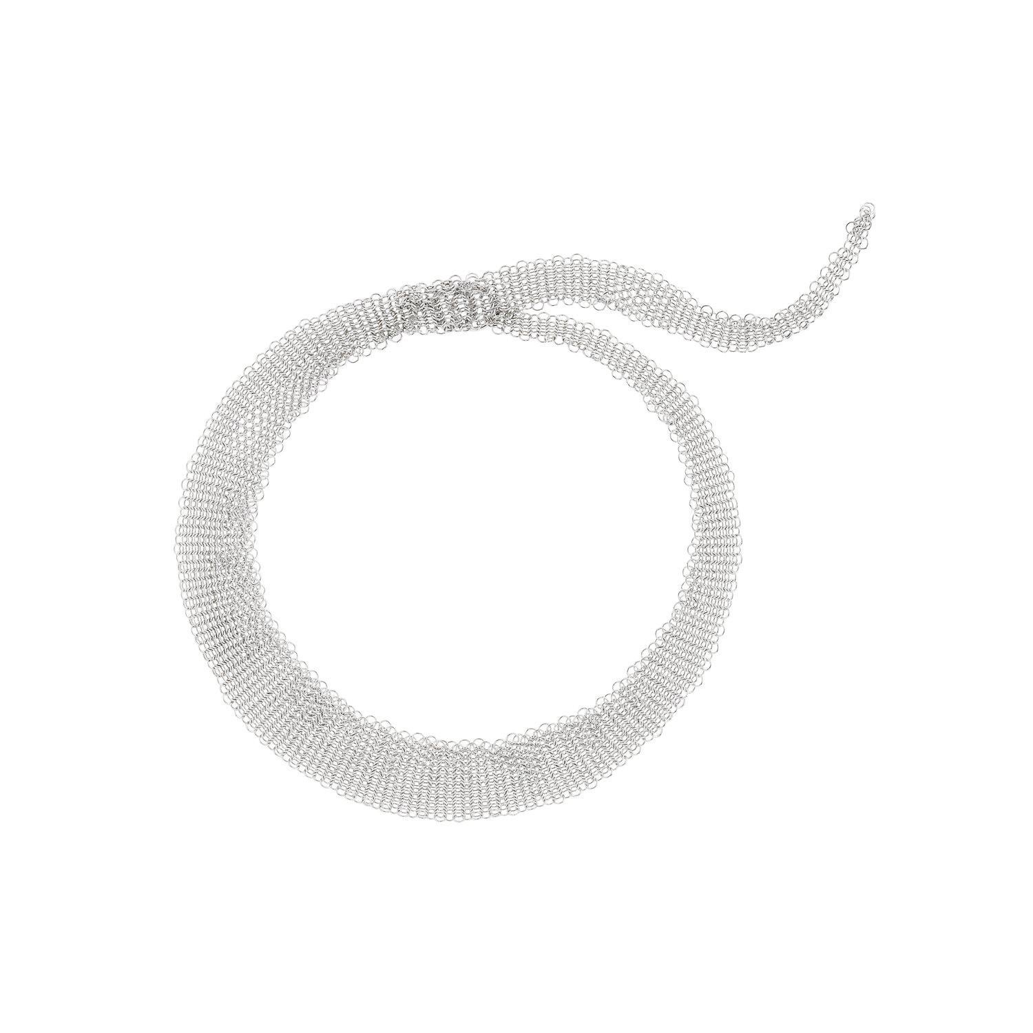 Sterling Kettenhemd Mesh Drape Armband abgestuftes spitzes Detail 1