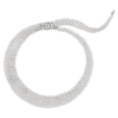 Fine Delicate Sterling Chainmaille Mesh Drape Bracelet Graduated Pointed Detail