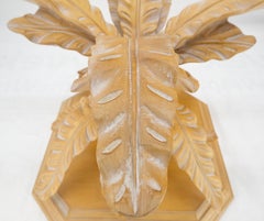 Fine Details Carved Tree Leaves Solid Wood Base  60"  Glass Top Dining Table