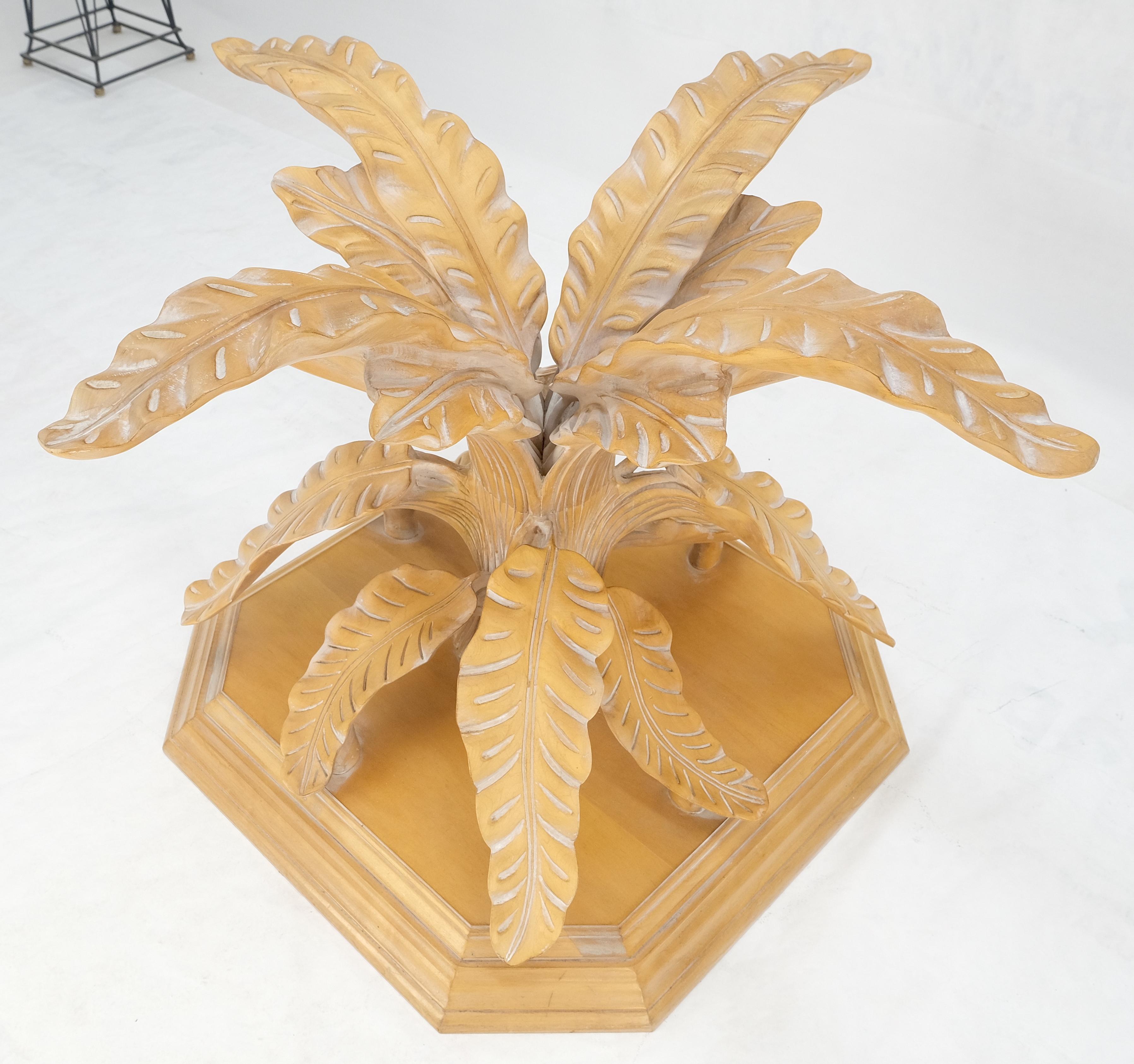 Verre Détails fins Feuilles d'arbre sculptées Base en bois massif  60