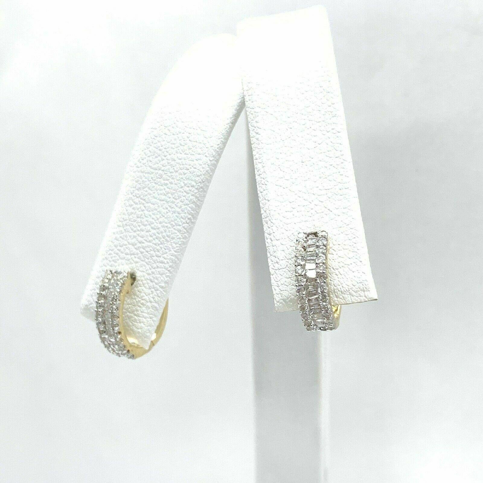 Fine Diamond 14 Karat Huggie Earrings Certified 3