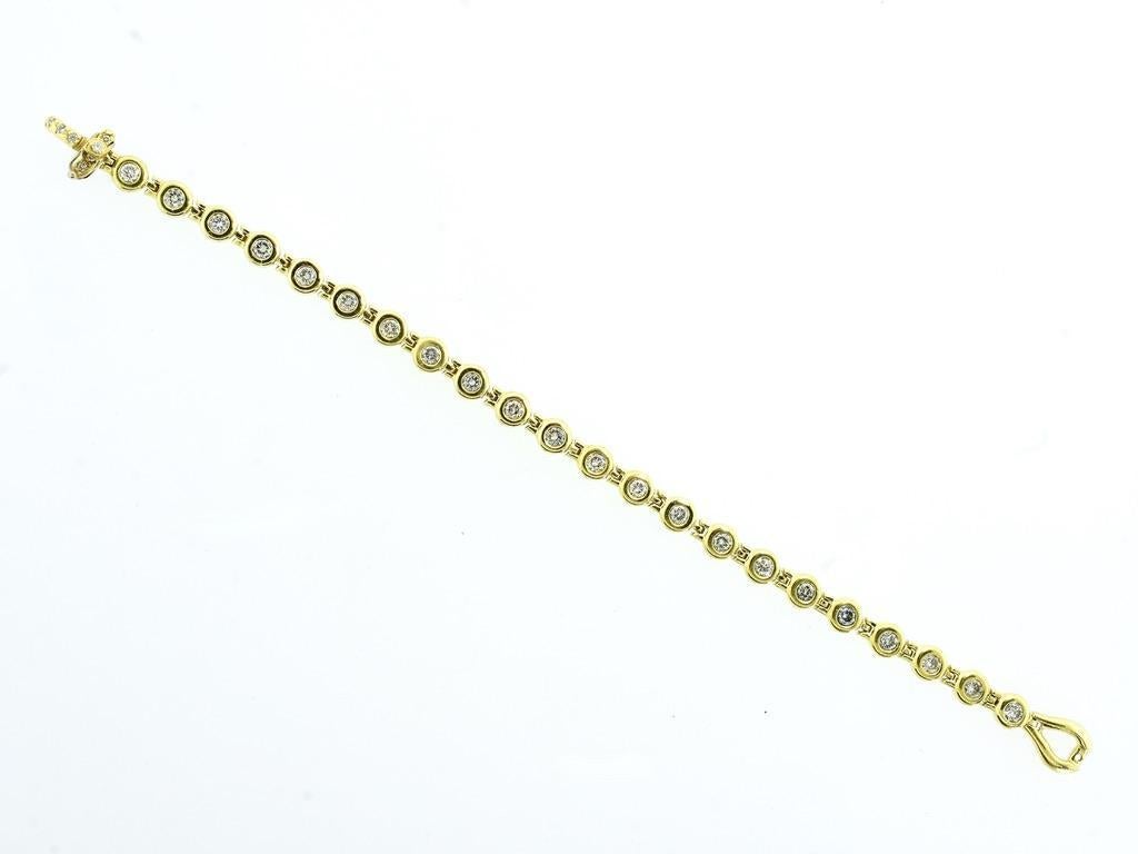 Bracelet à maillons souples en or jaune 18K et diamants fins en vente 5