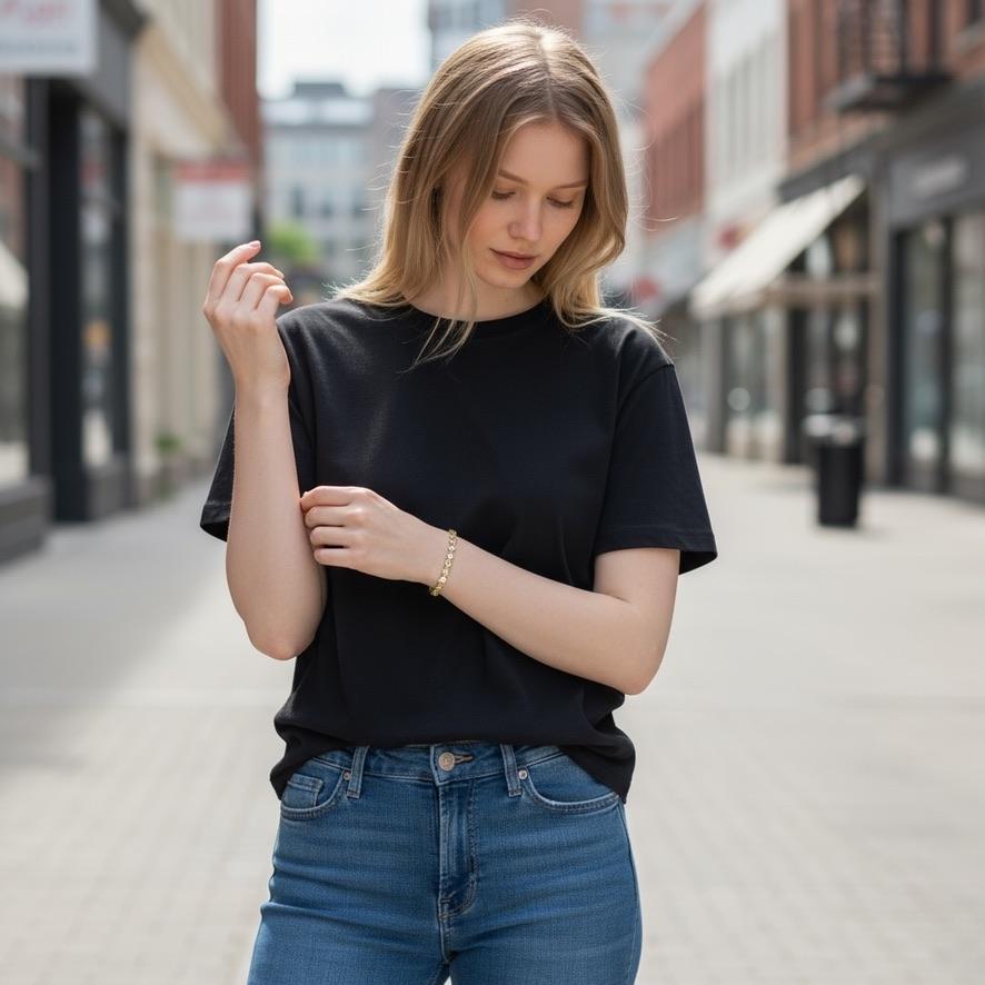 Bracelet à maillons souples en or jaune 18K et diamants fins en vente 1