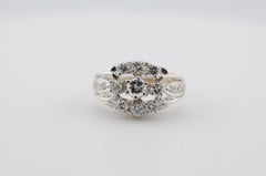 Fine Diamond Cluster Ring  0.89ct VVS1 E–G in 14K White Gold