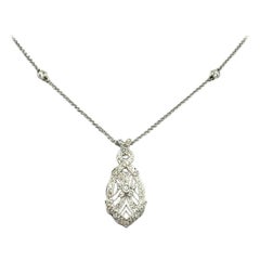 Diamond Drop Necklace 18.25" 2.50 mm 14k 18k Gold Women Certified 