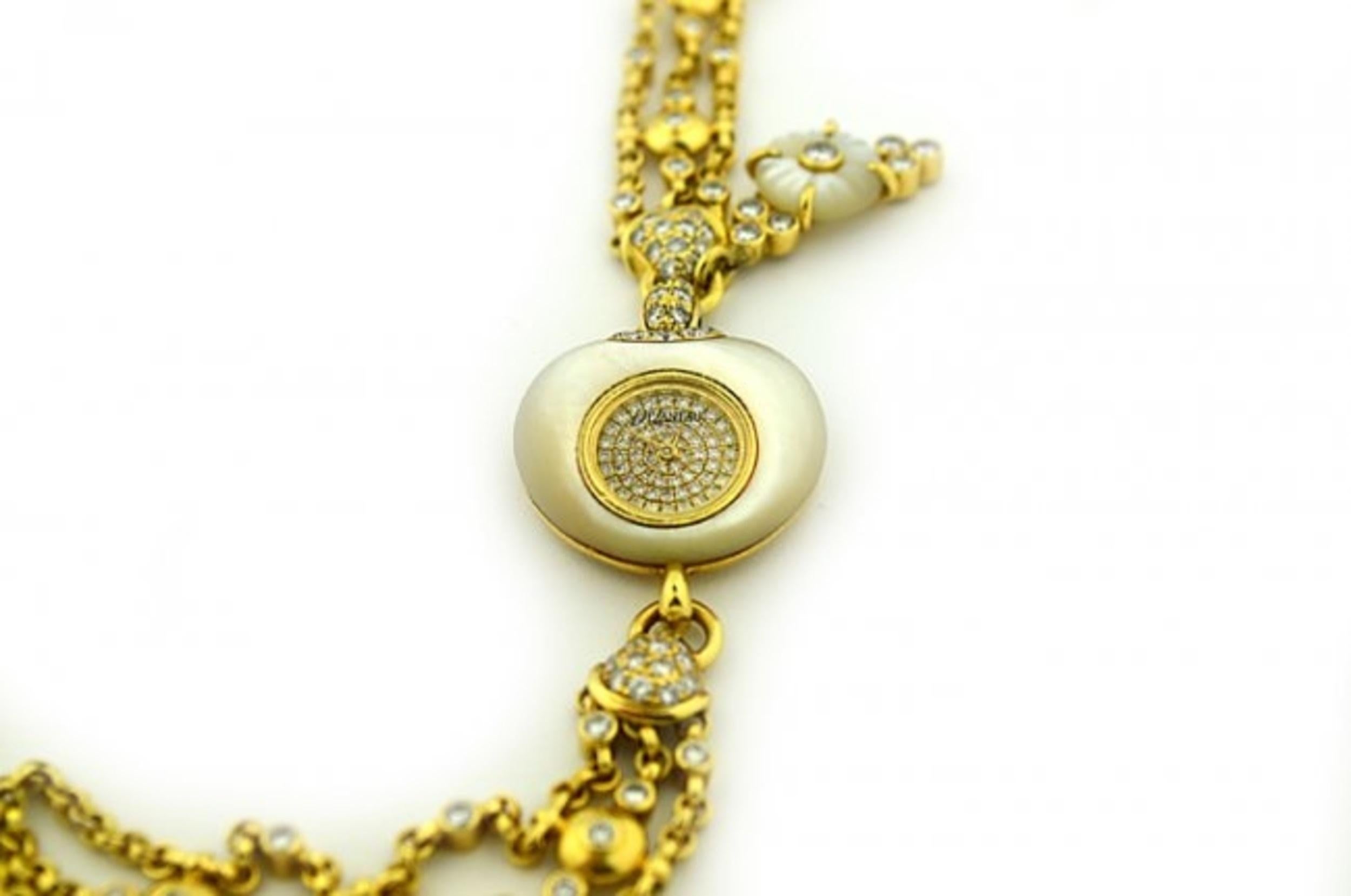 Bead Fine Diamond and Gold Bracelet Wristwatch by Delaneau