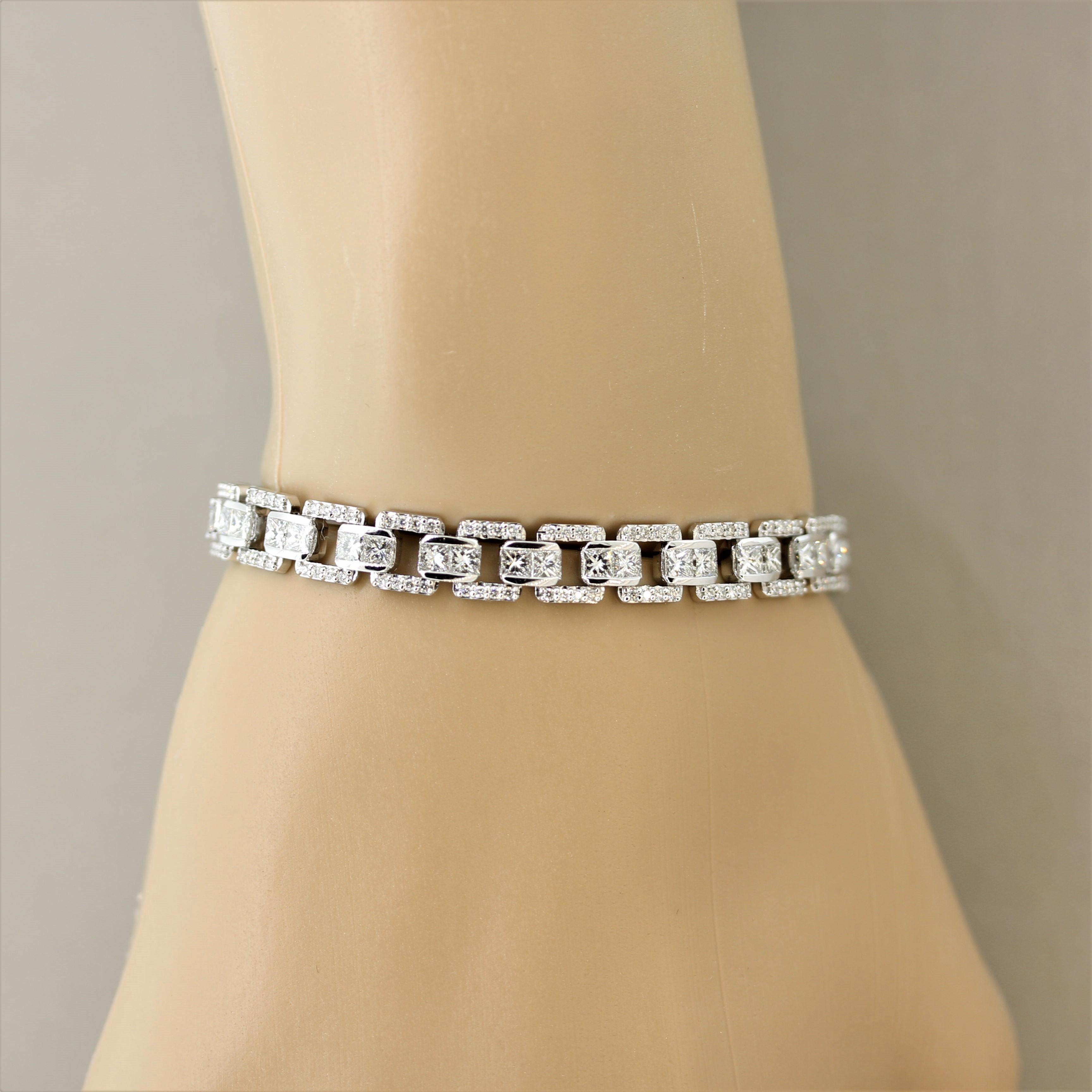 Fine Diamond Gold Tennis Bracelet In New Condition In Beverly Hills, CA