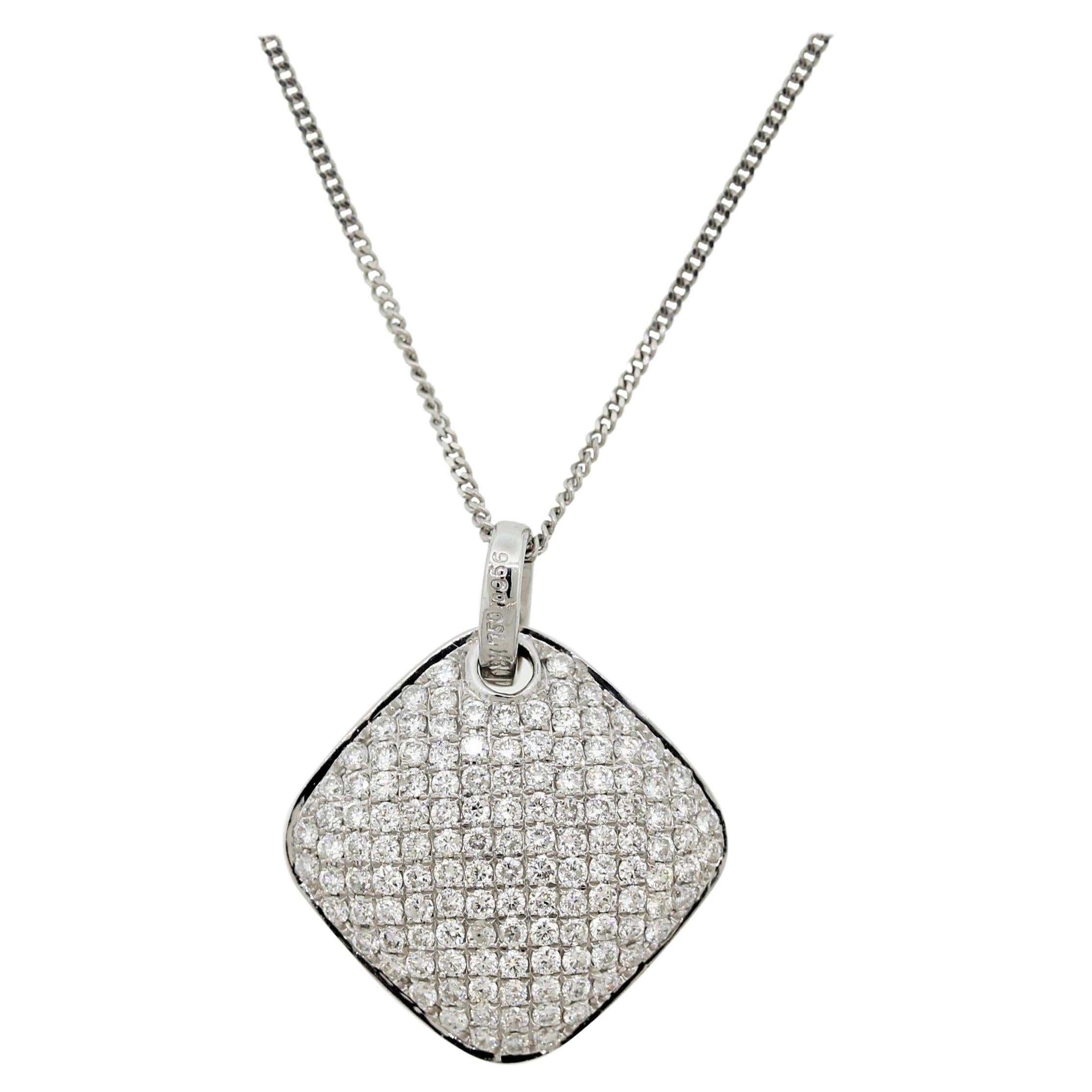 Fine Diamond Micro-Pave Gold Pendant For Sale