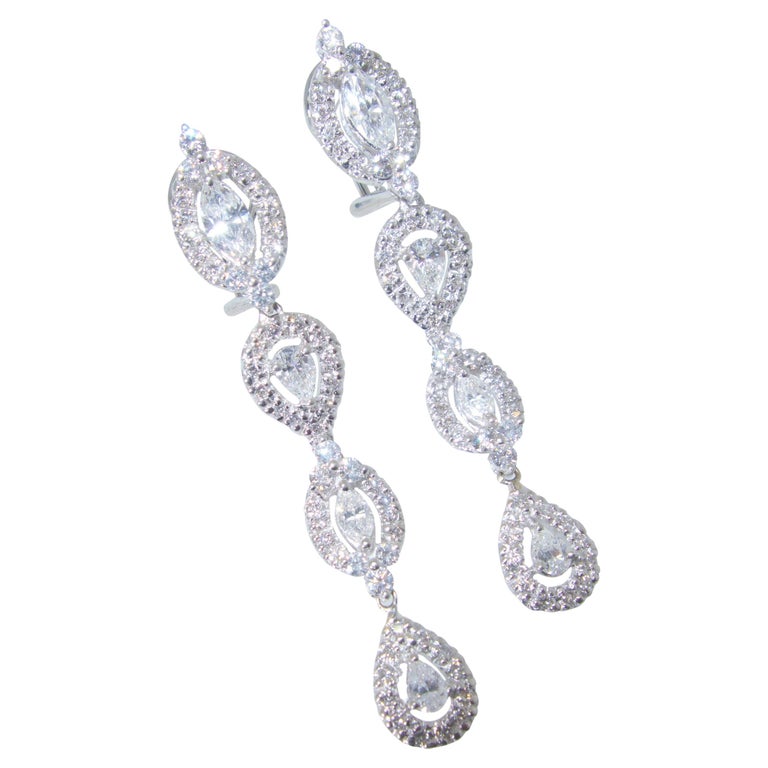 Fine Diamond Pendant style Earrings For Sale at 1stDibs