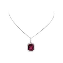 Fine Diamond Rubelite 18 Karat 4.95 Carat Ladies Necklace Certified