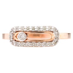 Fine Diamond Uno Pave Minimalist Ring Geschenk für Sie in 14k Solid Rose Gold