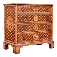 Fine Diminutive Marquetry Four Drawer Chest