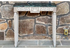 Fine Diminutive Pair Of Vintage Polished Stone Top Console Tables