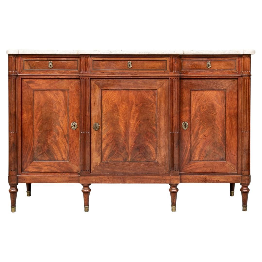 Fine Directoire Style Mahogany Marble Top Sideboard