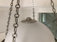 Fine E. F. Chapman Modern Globe Polished Nickel Pendelleuchte Visual Comfort Fixture