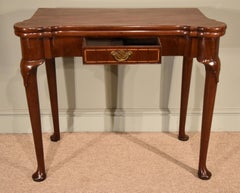 Fine Early 18th Century Inlaid Pad Foot Card Table