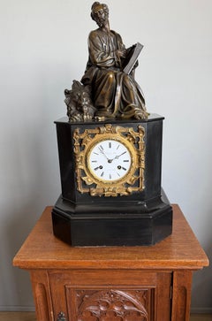 Fine Early 19th C. Bronze Mantel Clock “Saint Mark with Lion”, Detouche, Paris
