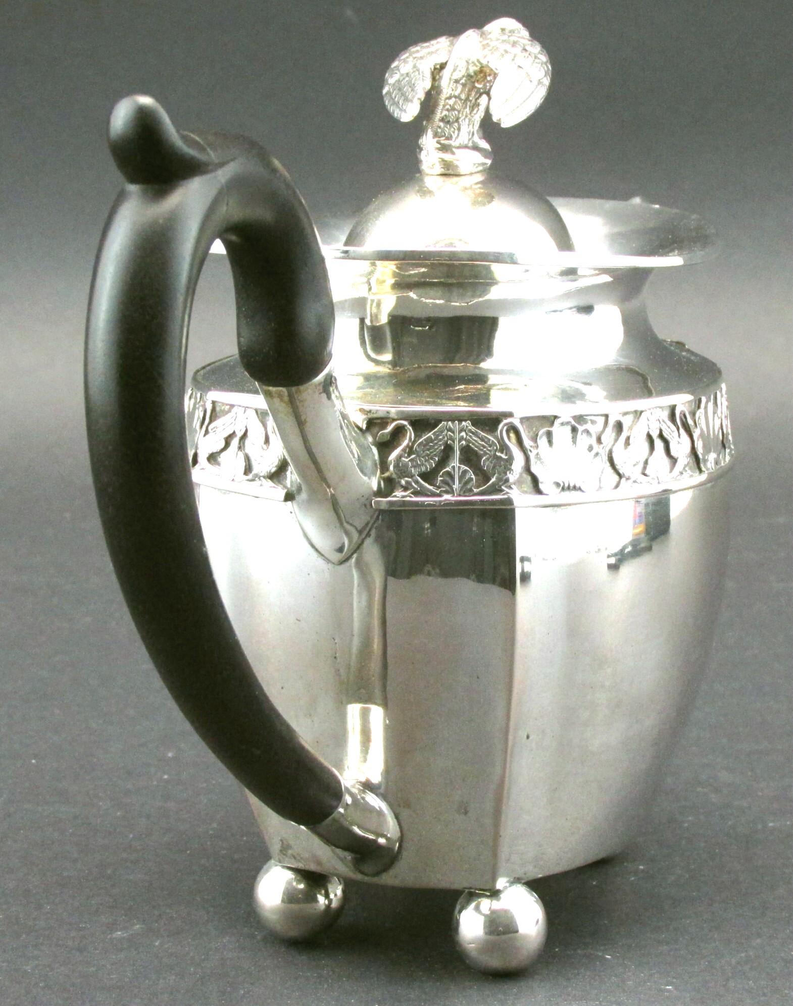 Fine Early 19th Century Neoclassical Silver Teapot, Probably Russian Circa 1825 For Sale 1