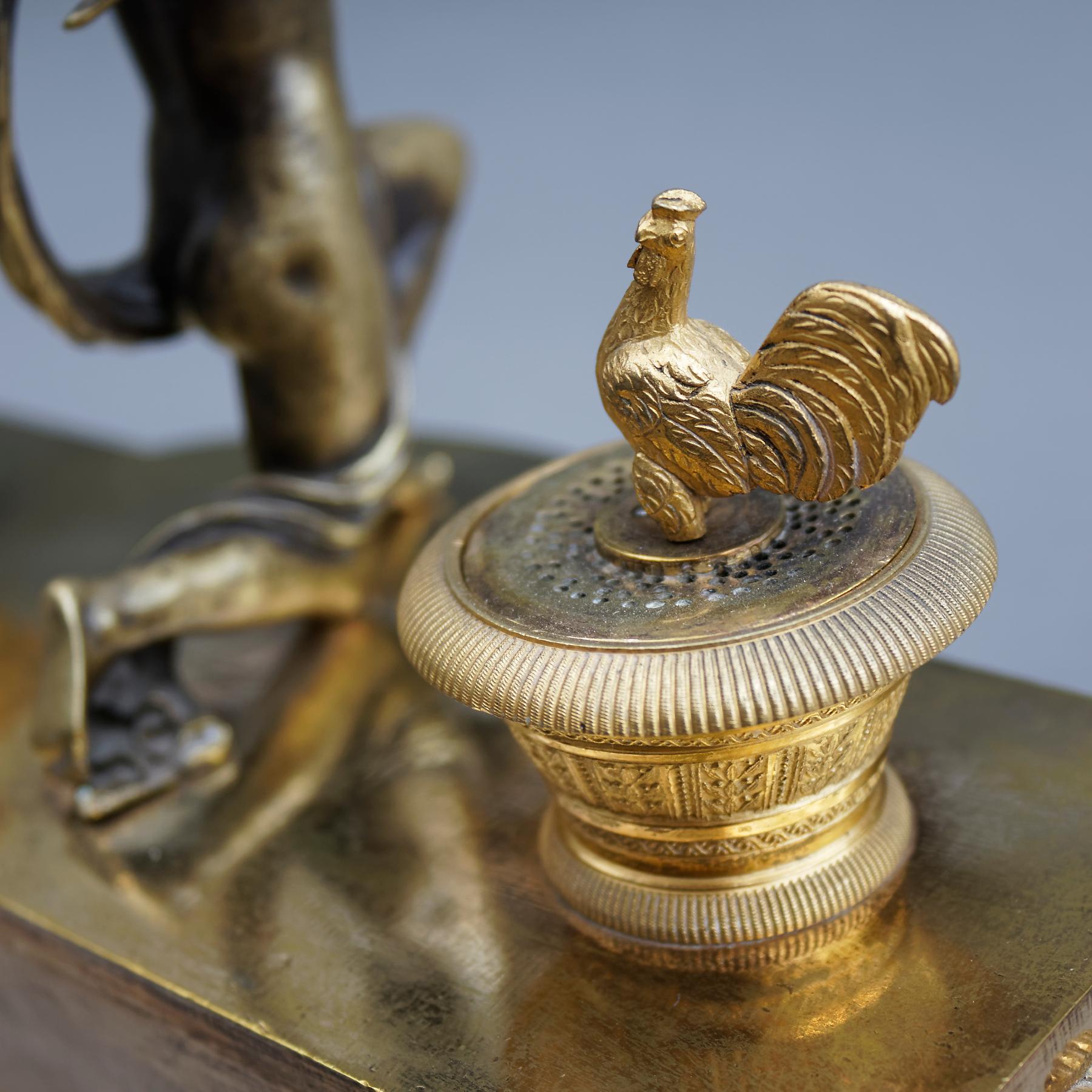 Bronze Fine Early 19th Century Empire Russian Inkstand, St. Petersburg, circa 1810 For Sale
