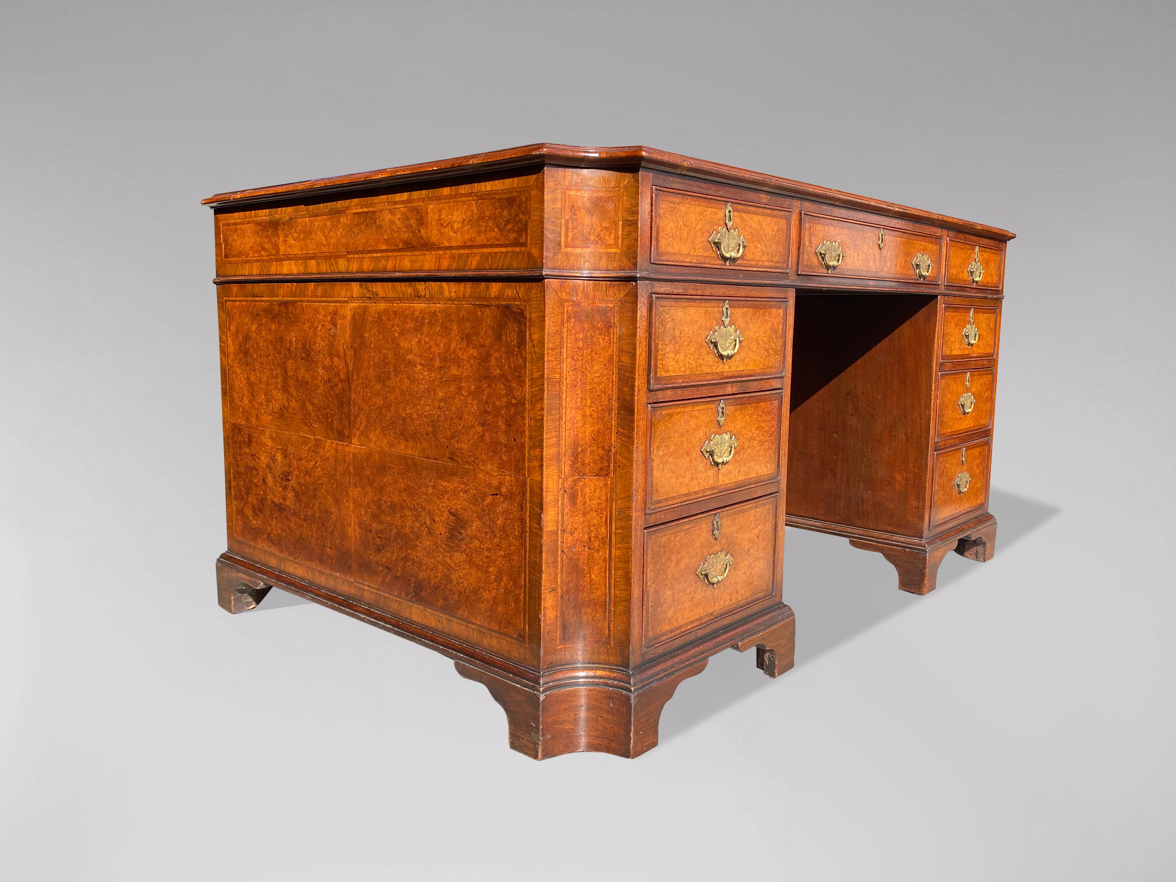 Fine Early 19th Century Walnut and Inlay Partners Desk For