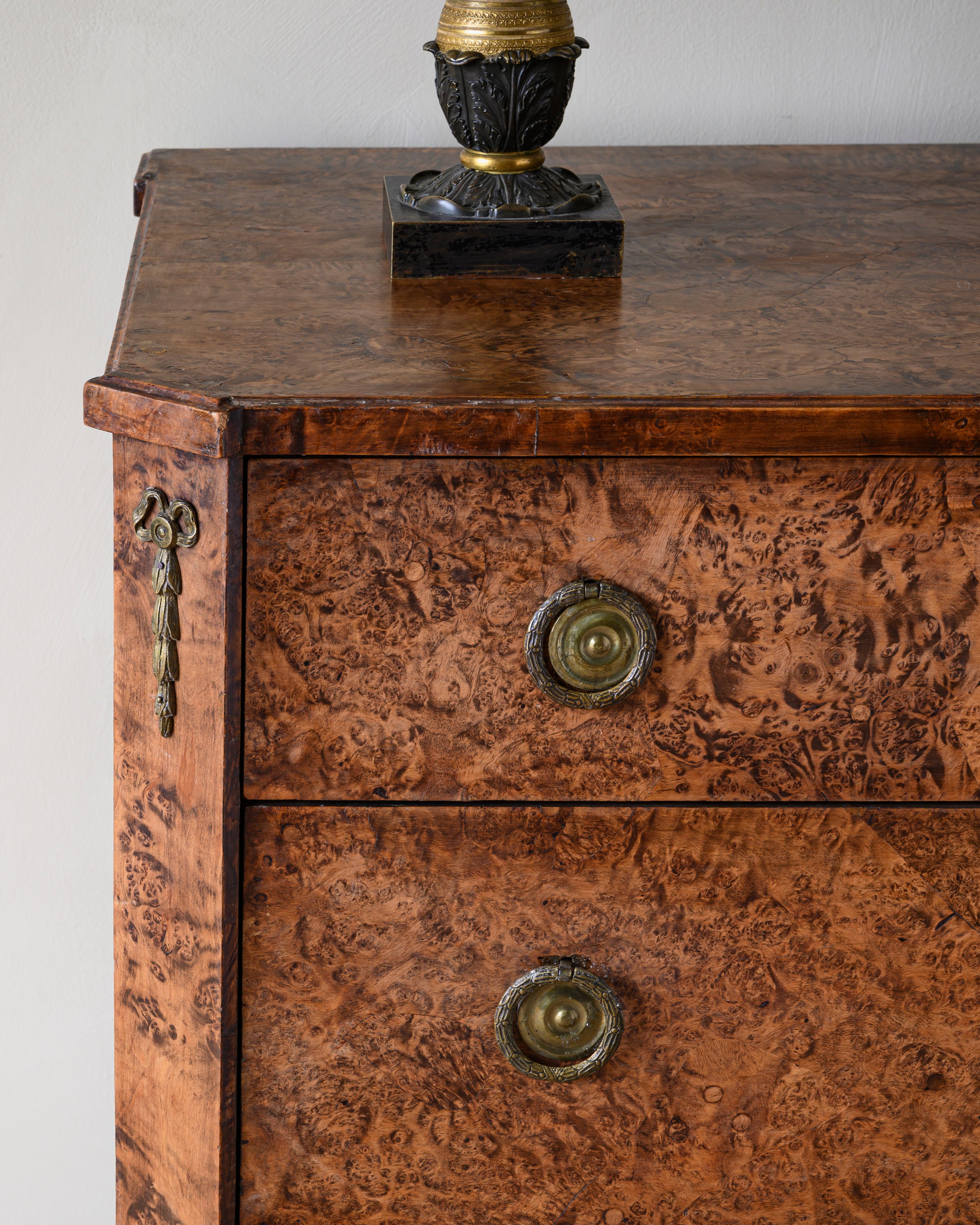 Hand-Crafted Fine Early 19th Century Gustavian Alder Root Chest of Drawers