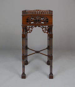Fine Early 19th Century Mahogany Tea Kettle Stand of Chinese Chippendale Form