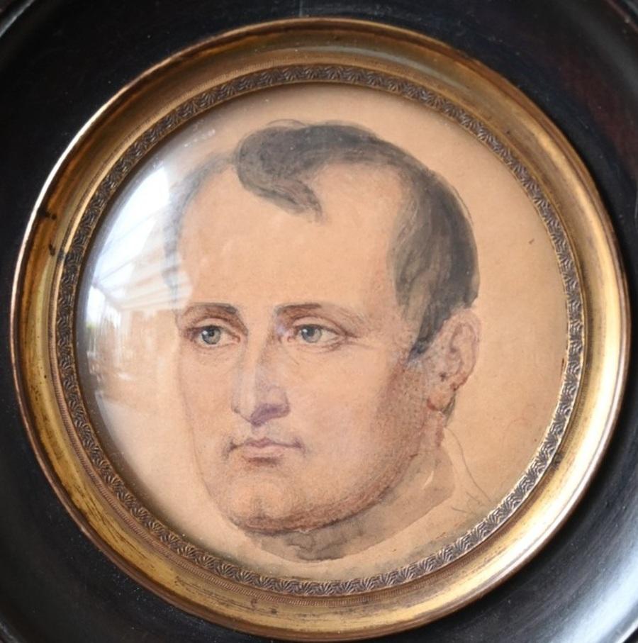 Feine Porträtminiatur von Napoleon Bonaparte aus dem frühen 19. Jahrhundert (Handbemalt) im Angebot
