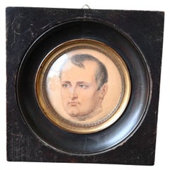 Fina miniatura de retrato de Napoleón Bonaparte de principios del siglo XIX