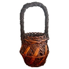 Fine Early 20th C. Japanese Bamboo Ikebana Basket
