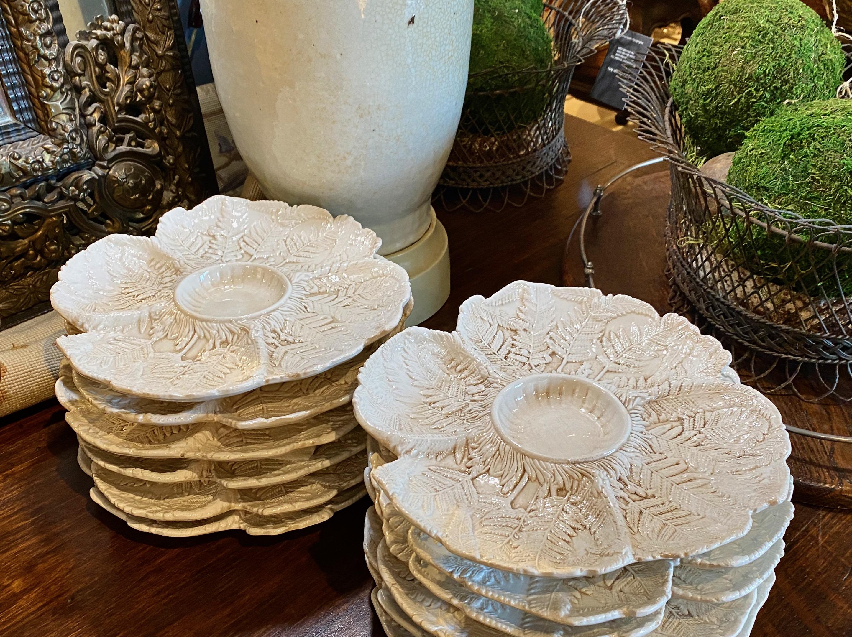 Fine Early 20th Century Fern Leaf Artichoke Plates, Set of 12 3