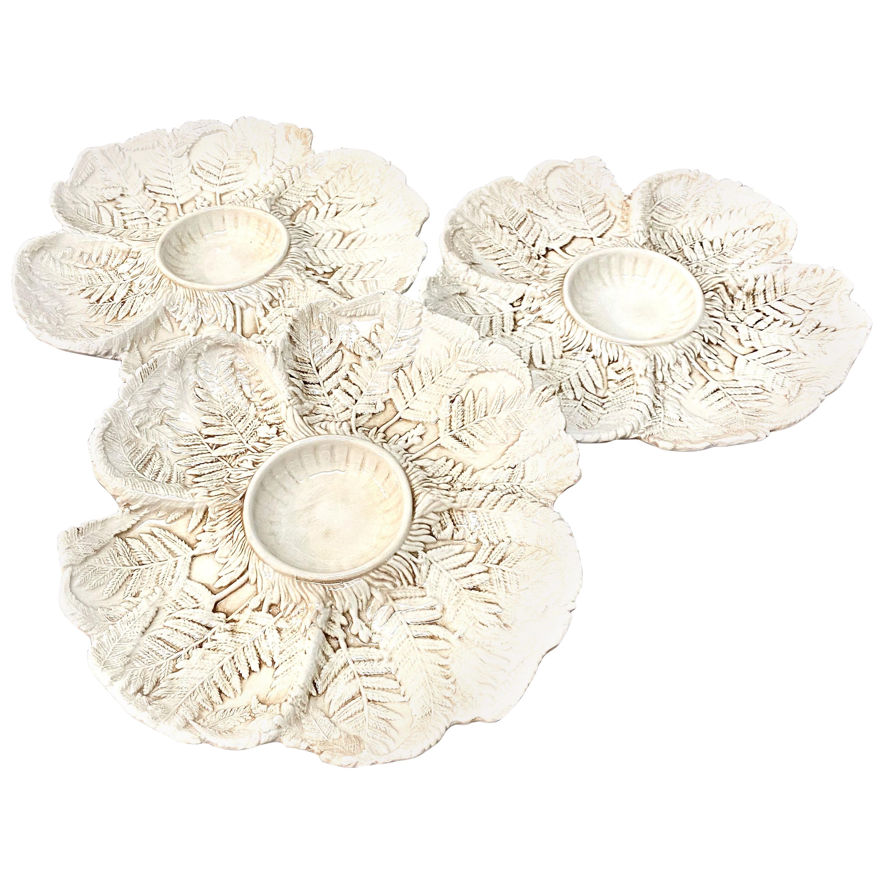 Fine Early 20th Century Fern Leaf Artichoke Plates, Set of 12