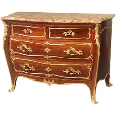 Belle commode du début du 20ème siècle montée sur bronze doré par Franois Linke