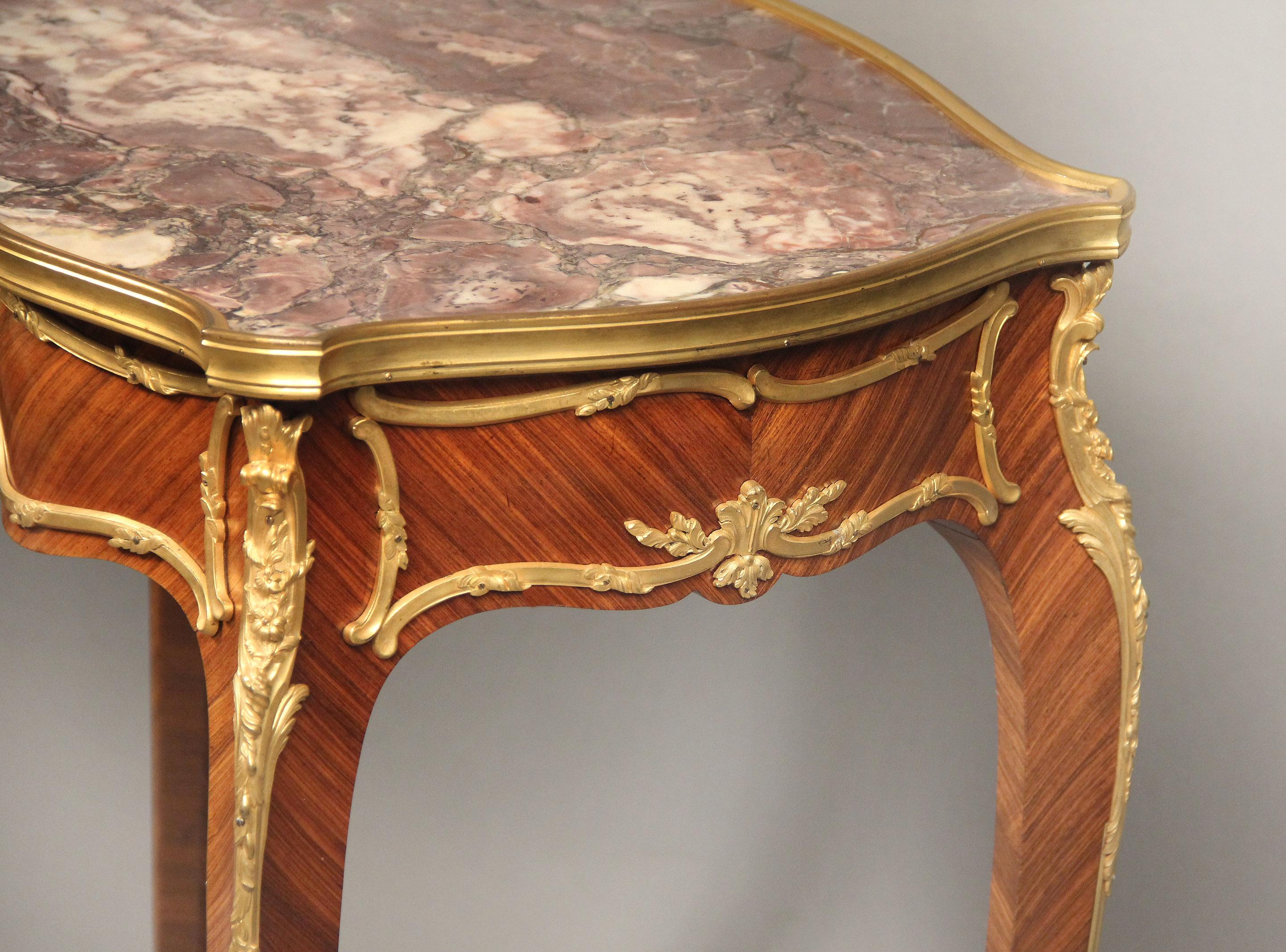 Belle Époque Fine Early 20th Century Gilt Bronze Mounted Side/Writing Table by François Linke For Sale