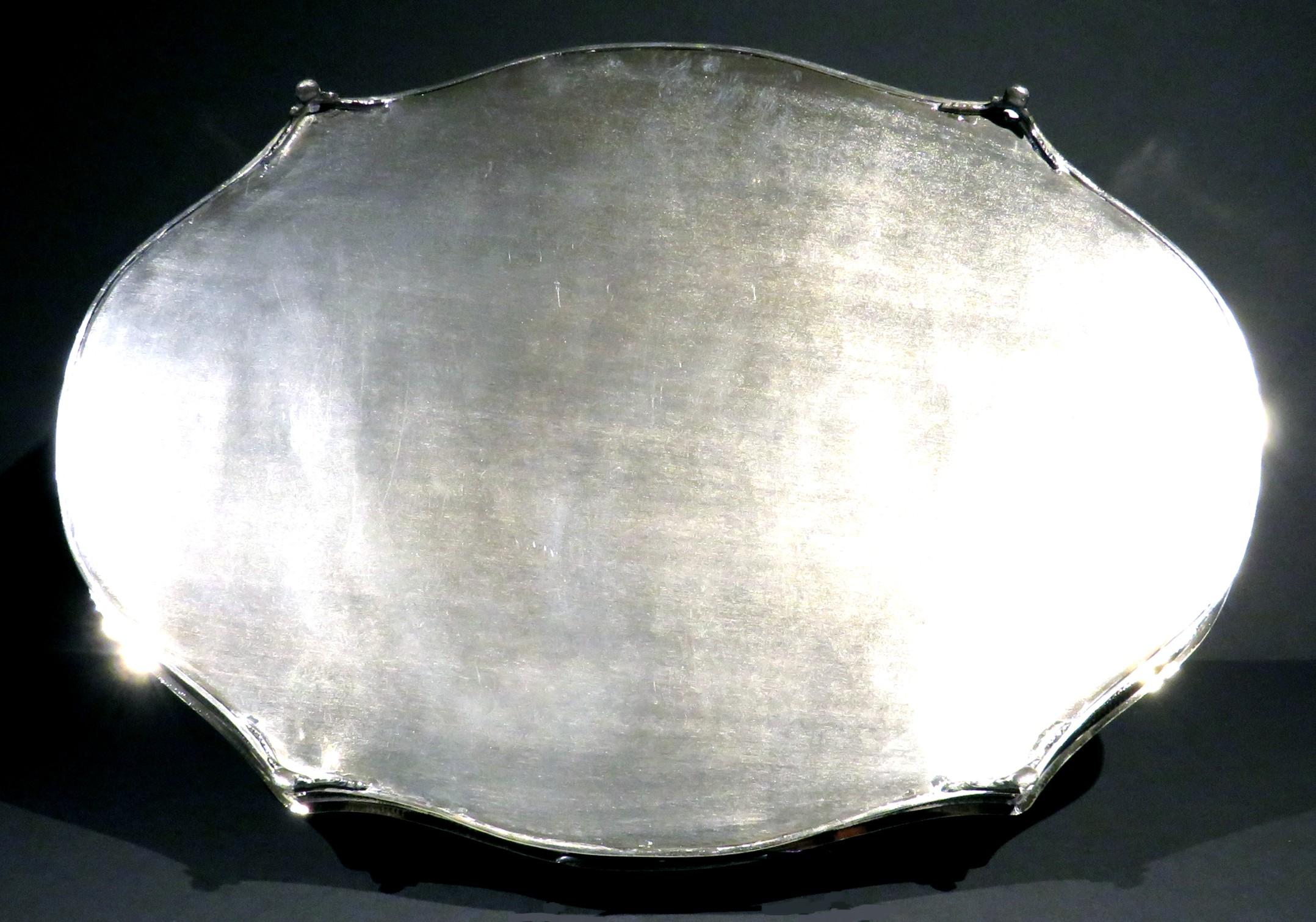Fine Early 20th Century Silver Plated Gallery / Drinks Tray, England Circa 1920 2