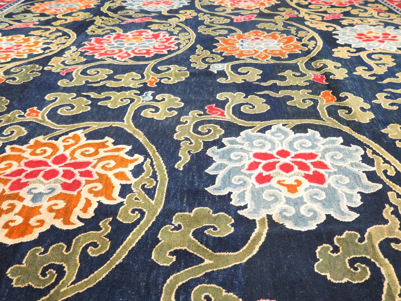 Hand-Knotted Fine Early 20th Century Tibetan Carpet For Sale